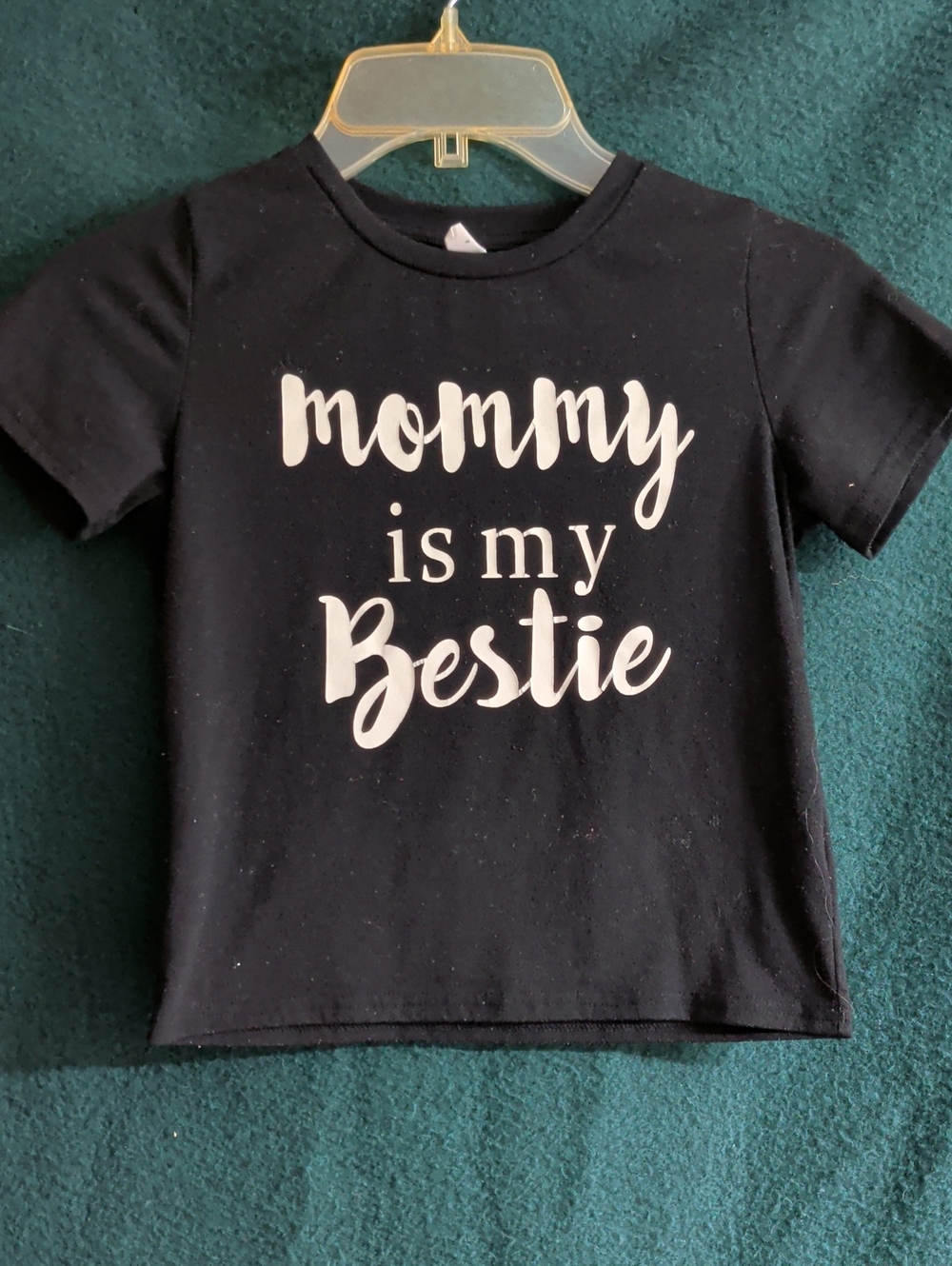 SHEIN Black Kids Tee with White "Mommy is my Bestie" Script